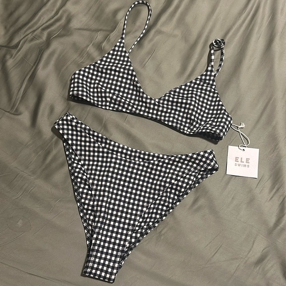 NWT Ele Swims Portofino Plaid Swimsuit - Picture 3 of 5